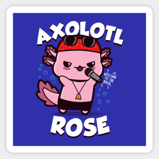 Funny Cute Axl Rose Rocker Axolotl Gift For Axolotl Lovers Sticker